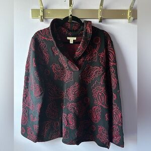 Appleseed's Black and Red Paisley Top